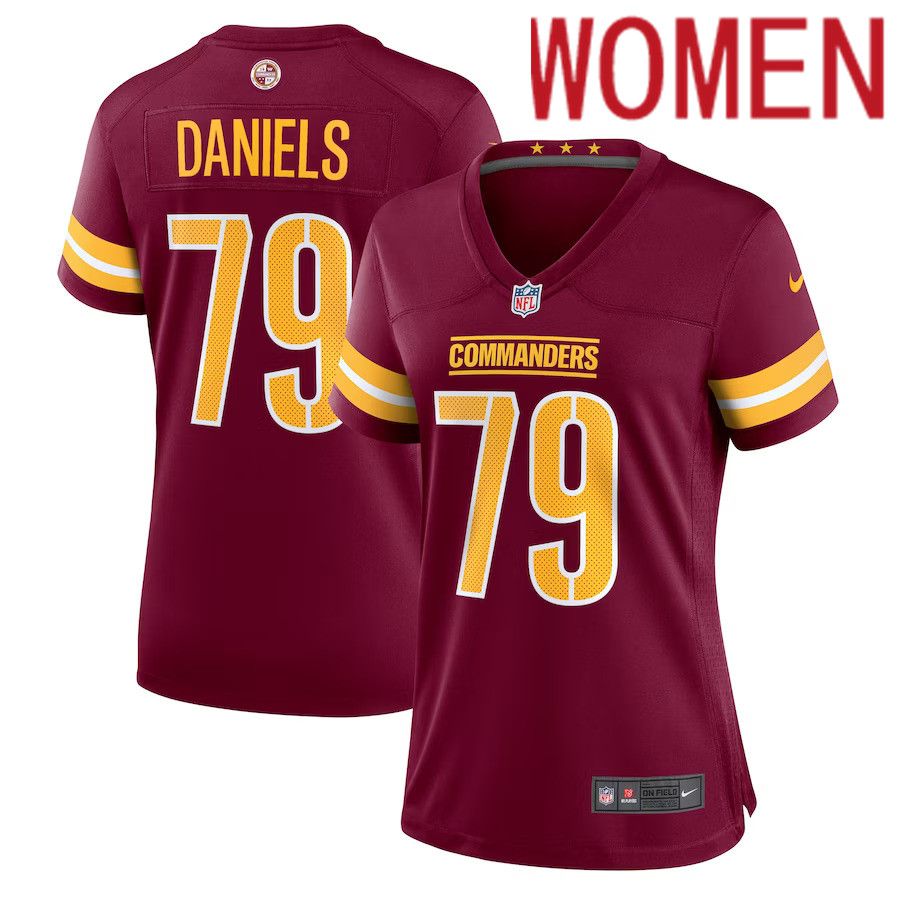 Women Washington Commanders 79 Braeden Daniels Nike Burgundy Team Game NFL Jersey